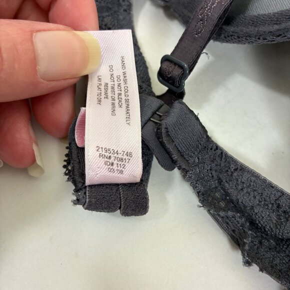 Y2K Victoria’s Secret Angels Lace Push-up Bra Gray 36B Coquette - Picture 10 of 10